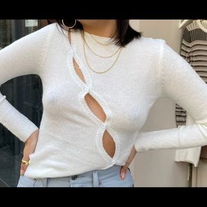 Asymmetrical ivory cardigan small vintage